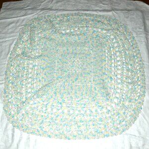 Hand Made Crochet Pastel Baby Blanket Afghan Round Sampler Stitch